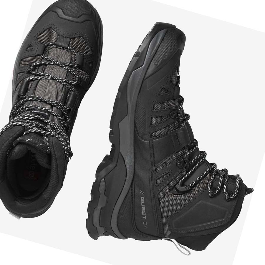 Tenis Senderismo Salomon QUEST 4 GORE-TEX Hombre Grises Negros | MX 3562BEX